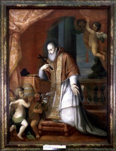 Pius V (1504 - 1572). Anoniem schilderij uit een Lombardische kerk. door Italian School