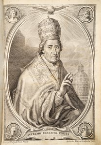 Paus Clemens XI, pub. 1717 (gravure)