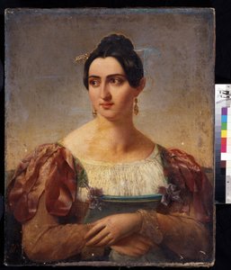 Portret van een vrouw door Italian School