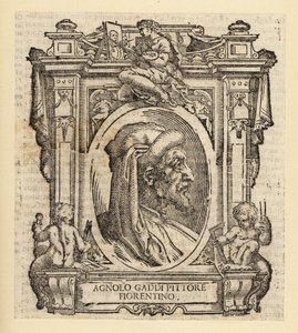 Portret van Agnolo Gaddi, Italiaanse schilder uit Florence, circa 1350-1396