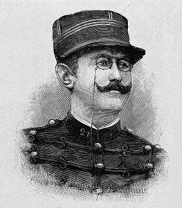 Portret van Alfred Dreyfus (1859 - 1935) (gravure) door Italian School