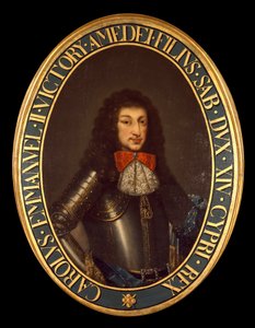 Portret van Carlo Emanuele II (1634-1675) (Karel Emanuel van Savoye) Anoniem schilderij. 17e eeuw Brescia, privécollectie - Portret van Karel Emanuel II (Carlo Emanuele II) (1634-1675), Hertog van Savoye. Anoniem schilderij 17e eeuw. Privécollectie