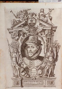 Portret van Cesare Negri genaamd Il Trombone (1536-1604), een Italiaanse danser