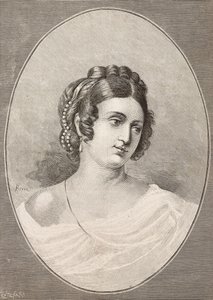 Portret van Costanza Monti (1792-1840), Italiaanse dichter, gravure door Centenari uit L