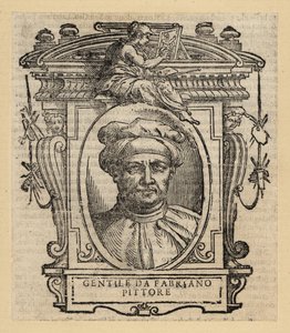 Portret van Gentile da Fabriano, Italiaanse schilder, Internationale Gotische stijl, circa 1370-1427