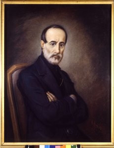 Portret van Giuseppe Mazzini (1805 of 1808 - 1872). 19e-eeuws schilderij. Museo del Risorgimento. Milaan