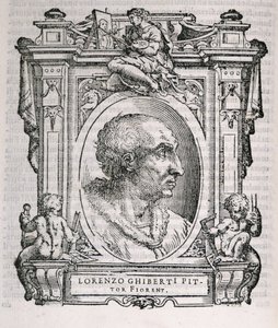 Portret van Lorenzo Ghiberti uit Vasaris Levens van de Kunstenaars, voor het eerst gepubliceerd in 1550