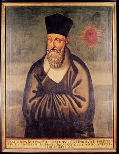 Portret van Matteo Ricci (1552-1610) Italiaanse missionaris, oprichter van de Jezuïetenmissie in China door Italian School