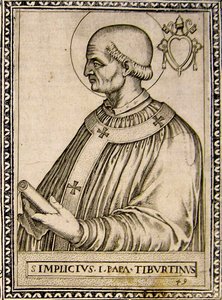 Portret van Paus Simplicius, c.1760 (gravure)
