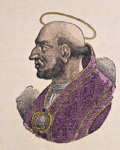 Portret van paus Martinus I (649-655) door Italian School