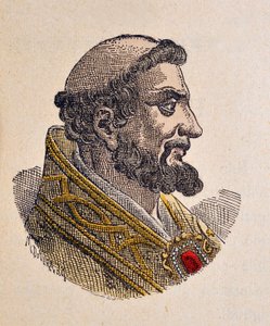 Portret van Paus Pelagius I (556-561) door Italian School