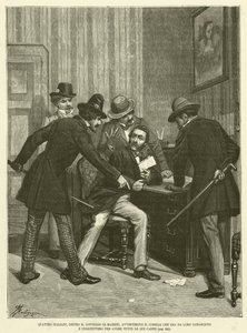 Quattro Italiani, Dietro il Consiglio di Mazzini, Avvertirono il Corelli Che Era da Loro Conosciuto e Insistettero Per Avere Tutte le Sue Carte door Italian School