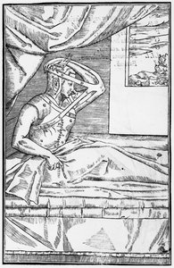 Reconstructieve neusoperatie, illustratie uit De curtorum chirurgia per insitionem door Gaspare Tagliacozzi (1545-99) Venetië, gepubliceerd 1597 door Italian School