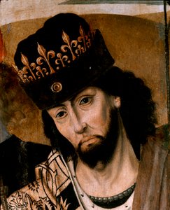 Representatie van Robert I van Anjou (1278-1343) koning van Sicilië en leider van de Guelf Partij (detail) door Italian School