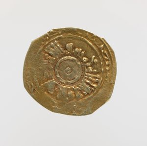 Achterzijde van de Tari van Amalfi met pseudo-kufische epigrafie (goud) door Italian School
