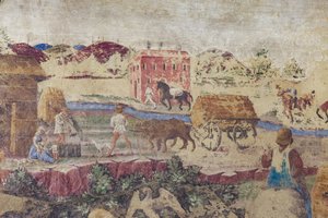 Rivier en landelijk leven, Levensscènes van het hof van Borso d