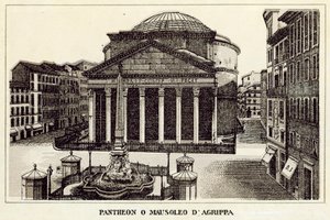 Rome: Pantheon of Mausoleum van Agrippa door Italian School