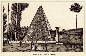 Rome: Piramide van Cajo Cestio door Italian School