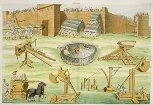 Romeinse soldaten die een stad belegeren, plaat 23B, klasse 5 uit Deel I van De Geschiedenis van de Naties, gegraveerd door A. Nani