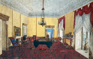 Kamerinterieur met uitzicht over de Golf van Napels