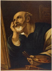 Sint Lucas die schildert in "Aurea Bibbia classica: storia della rivelazione divina nell