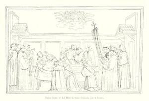 Santa Croce, De Dood van Sint Franciscus, door Giotto (gravure)