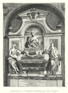 Santa Croce, Graf van Galileo, door Julio Foggini (gravure) door Italian School