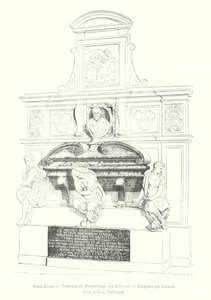 Santa Croce, Graf van Michelangelo, door Vasari, Beeldhouwwerk door Lorenzi, Cioli en Giov Dell