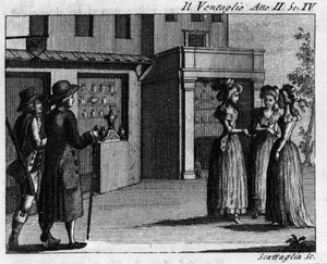 Scène 4 van Act II van het komische stuk 