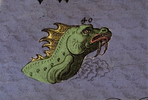 Zeemonster: voorstelling van een zeeslang (detail)