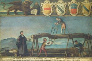 Bord van het Venetiaanse Zagerijwerkersgilde, 1445