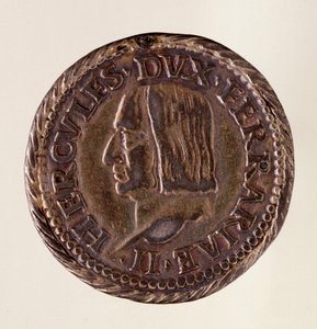 Zilveren munt (testone) uit Ferrara: regeerperiode van hertog Ercole I d