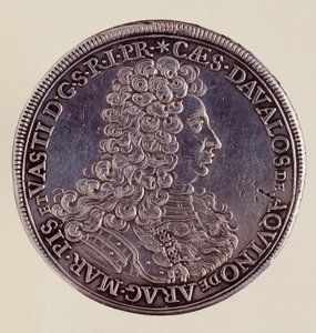 Zilveren munt (thaler) uit Napels: Cesare Michelangelo d