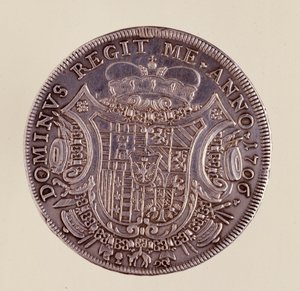 Zilveren munt (thaler) uit Napels: Cesare Michelangelo d
