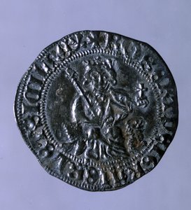 Zilveren munt geslagen ten tijde van koning van Napels Robert I van Anjou (1275-1343). door Italian School