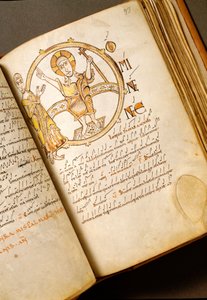 Zingende pagina met neumen. Manuscript van de Bolognese school. (MS.123-Folio 93r) 11e eeuw Rome, Biblioteca Angelica door Italian School