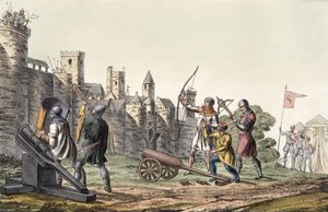 Soldaten en artillerie van de 15e eeuw, plaat 16 uit De geschiedenis van de naties door Italian School