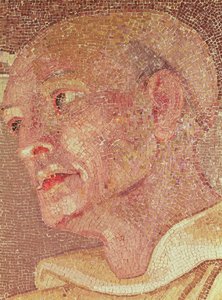 St. Bernardus van Clairvaux (c.1090-1153) uit de crypte van St. Pieter (mozaïek) (detail) door Italian School
