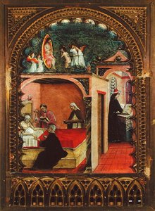 St. Hiëronymus in zijn cel en de droom van St. Hiëronymus, c.1450