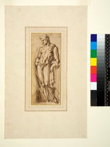 Studie van een antiek standbeeld door Italian School