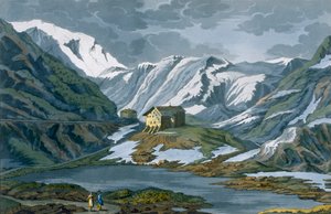 Zwitserland: Hospice van St. Bernard in de Alpen door Italian School
