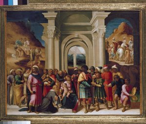 De aanbidding der wijzen door Italian School