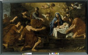 De aanbidding van de herders door Italian School