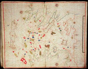 De Egeïsche Zee, uit een nautische atlas, 1646 door Italian School