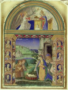 De Annunciatie, De Aanbidding van het Kind door de Maagd Maria, St. Jozef, St. Antonius van Padua en St. Franciscus door Italian School