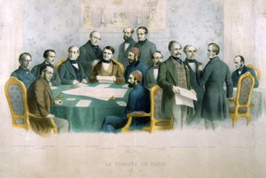 Het Congres van Parijs, maart 1856, illustratie uit De Geschiedenis van Italië door Italian School