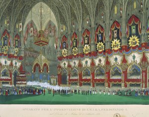De Kroning van Ferdinand I in de Kathedraal van Milaan, 6 september 1838 door Italian School