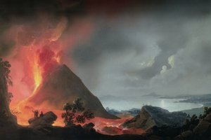 De uitbarsting van de Vesuvius in 1810 door Italian School