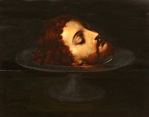 Het hoofd van Johannes de Doper op een schaal door Italian School