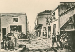 Het Huis van het Hangende Balkon zoals het was door Italian School